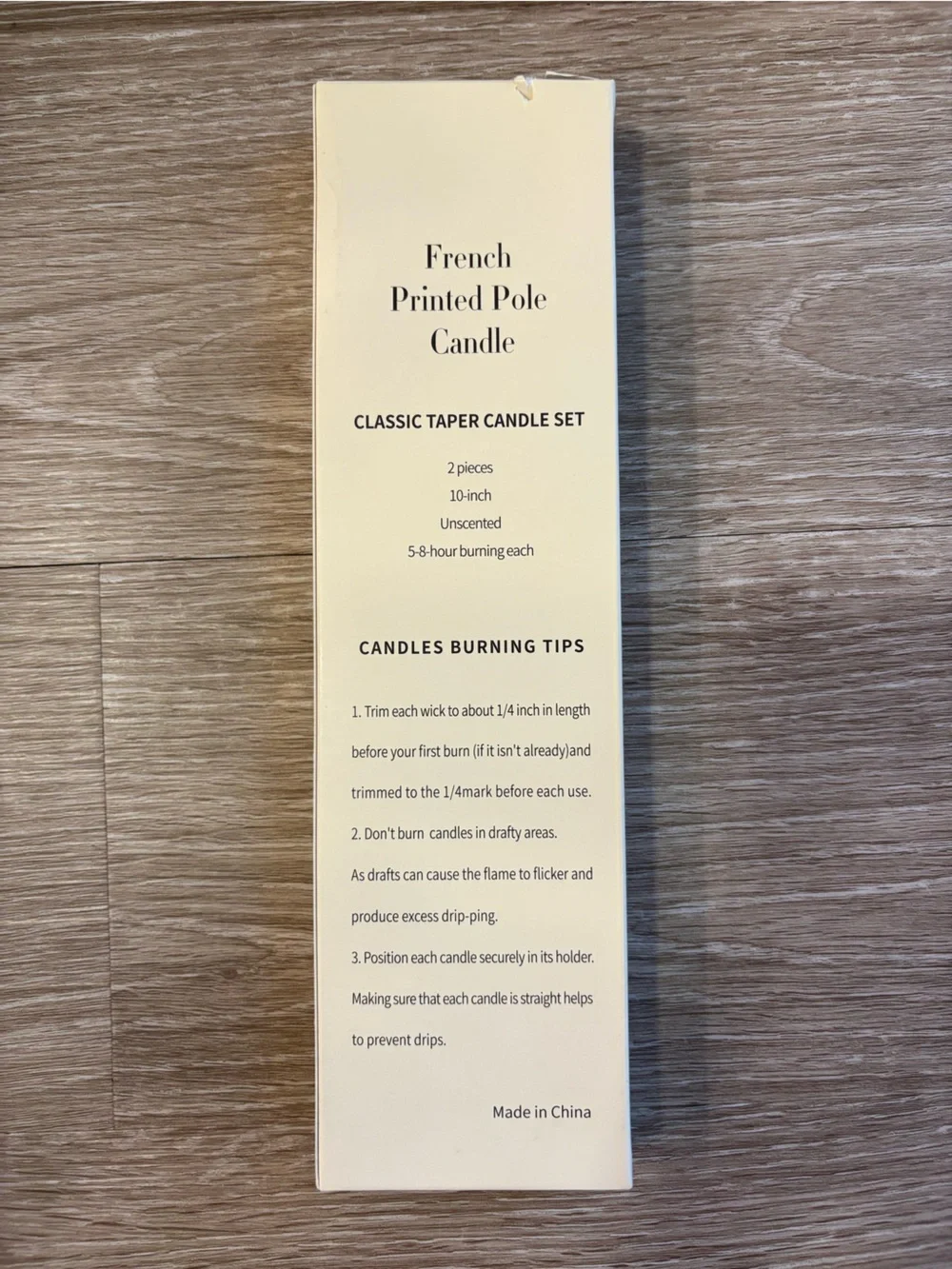 French Printed Pole Candle Set - Pink & Cream
